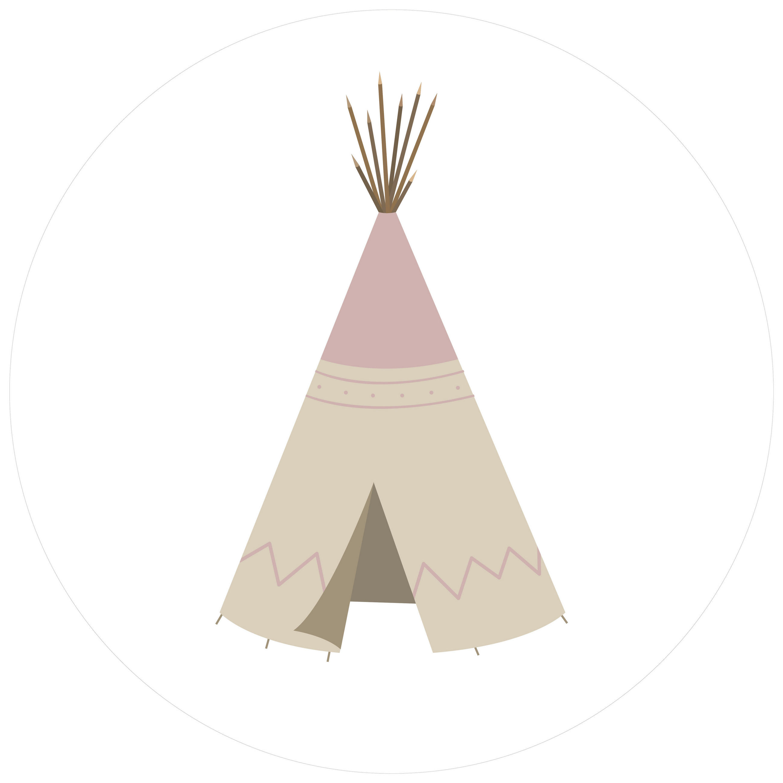 XXXLutz Babywanddeko Indianer Haus Beige 3 cm