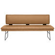 SITZBANK in Metall, Textil Schwarz, Cognac  - Cognac/Schwarz, Design, Textil/Metall (195/91/65cm) - Dieter Knoll