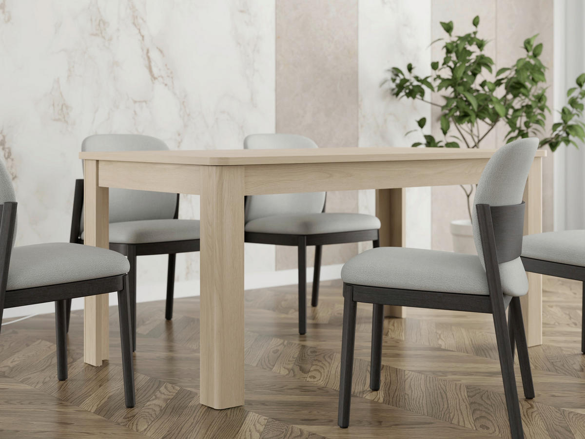 ÉTKEZŐASZTAL - Bianco tölgy, Basics, faalapú anyag (160/76.5/90cm) - Carryhome