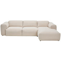 ECKSOFA Beige Webstoff  - Beige/Schwarz, Design, Kunststoff/Textil (290/171cm) - home24
