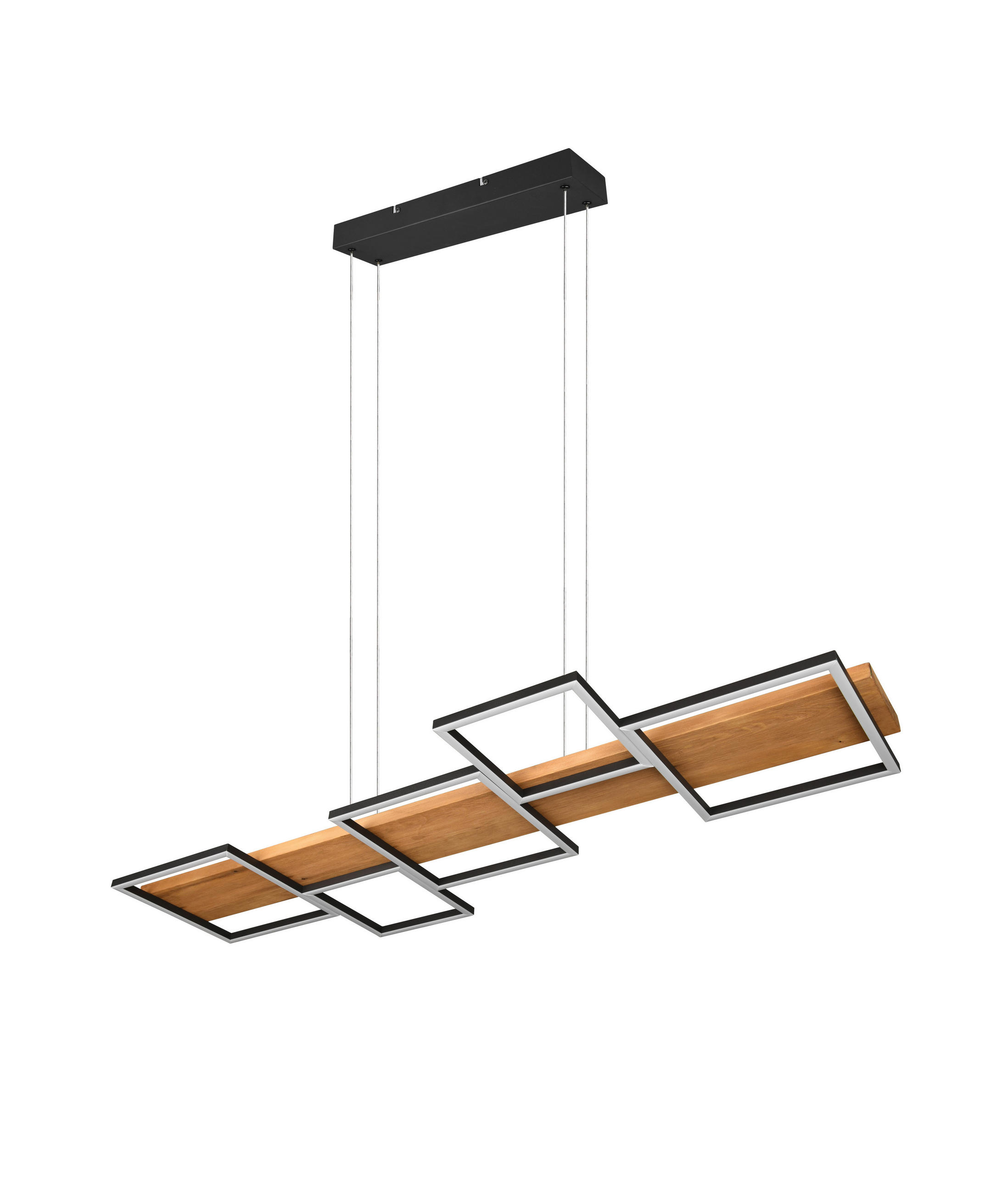 LAMPĂ SUSPENDATĂ CU LED  - maro/negru, Natur, lemn/metal (115/150cm) - Trio Leuchten