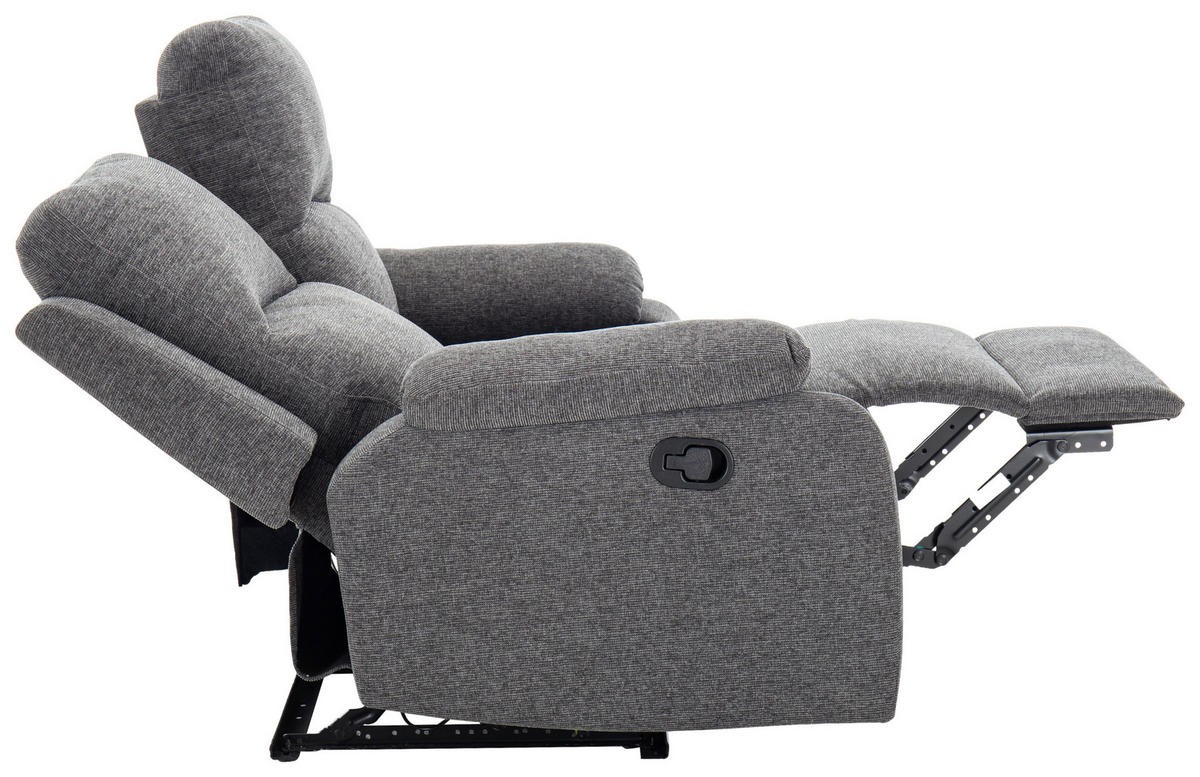 SITZGARNITUR VERONA Leinenoptik Dunkelgrau  - Dunkelgrau/Schwarz, Design, Kunststoff/Textil (84,5/133,5/100,5/92cm) - Livetastic