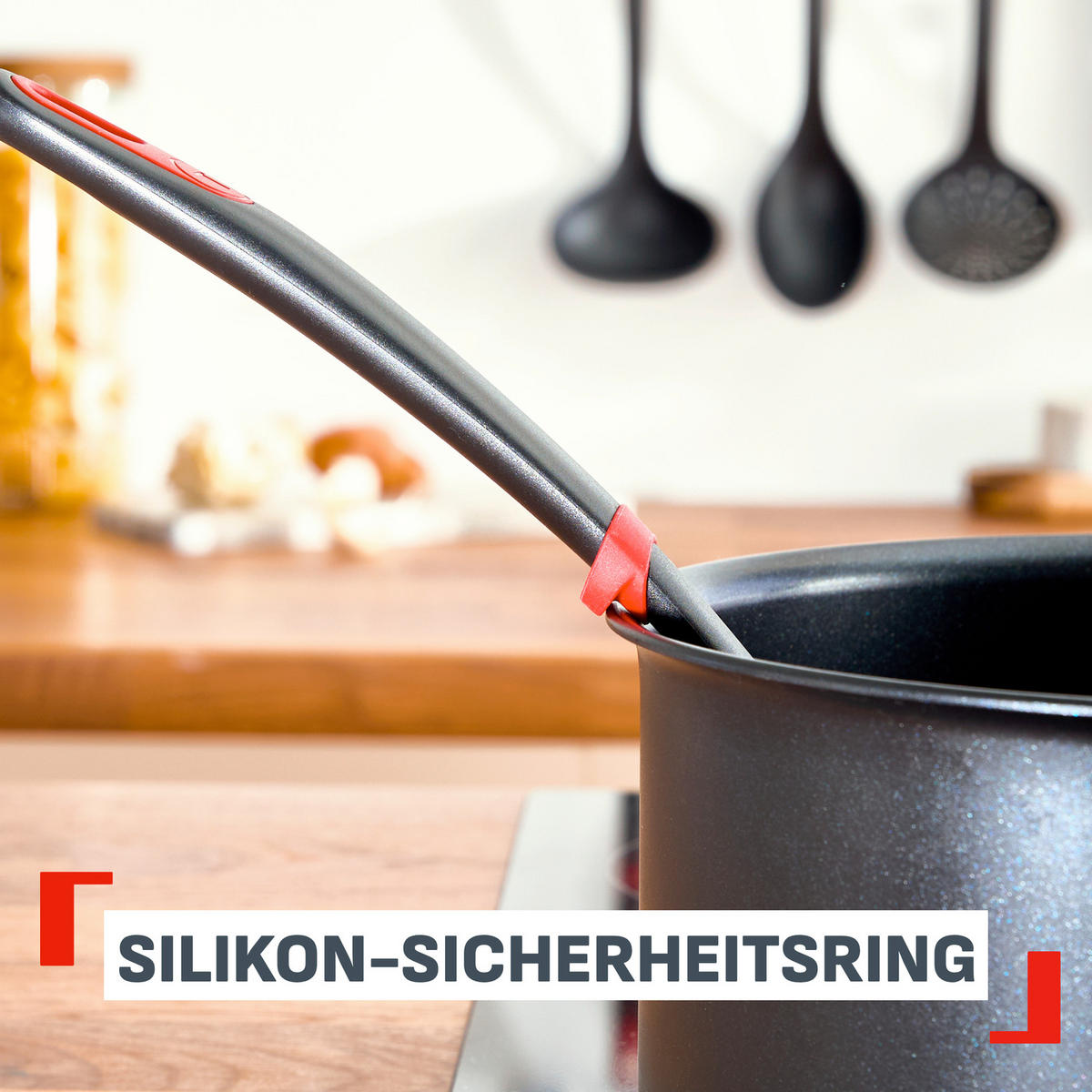 KÜCHENHELFERSET Ingenio  - Graubraun/Rot, Basics, Kunststoff - Tefal