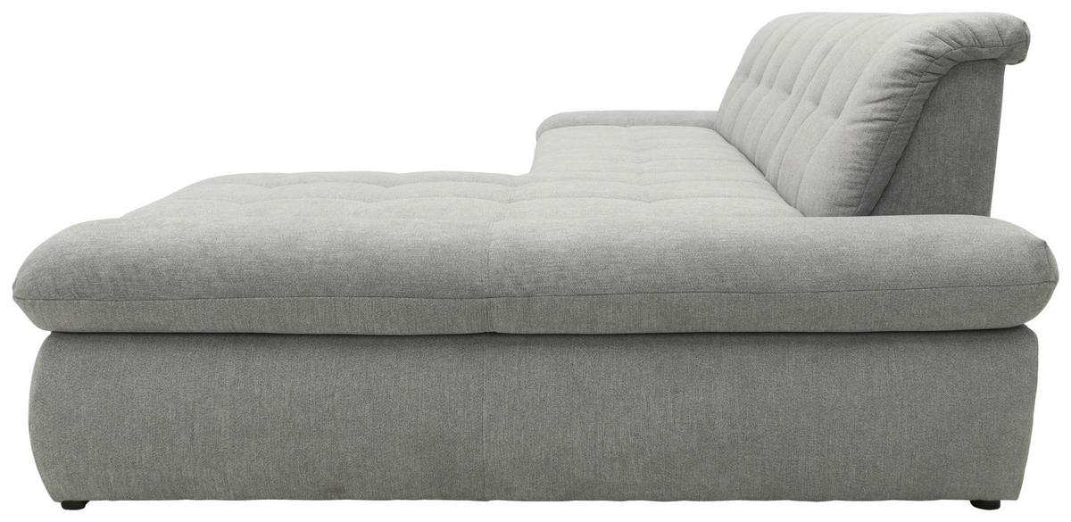 ECKSOFA Grau Mikrofaser  - Chromfarben/Grau, KONVENTIONELL, Textil/Metall (300/172cm) - MID.YOU