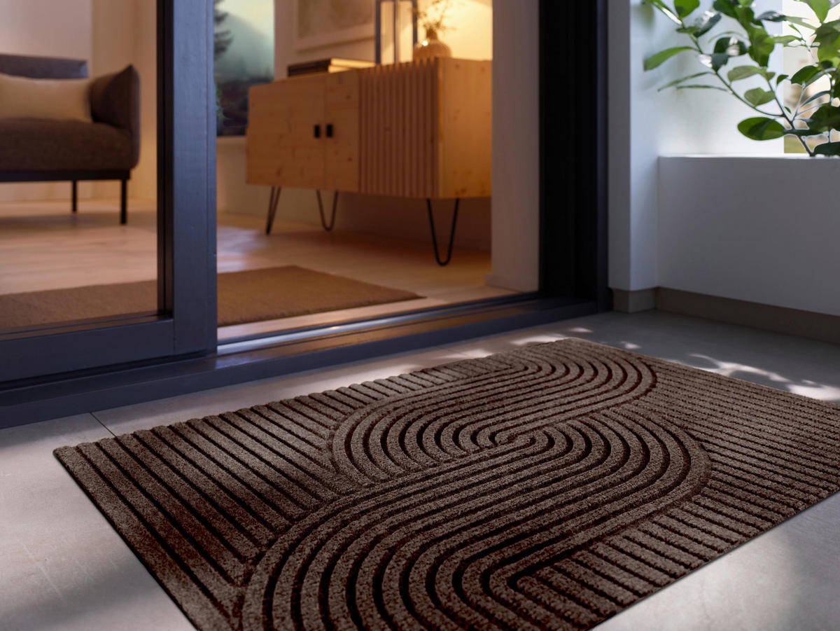 FUßMATTE 60/90 cm Loop dark brown  - Braun, Design, Kunststoff/Textil (60/90cm) - wash+dry