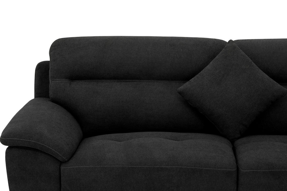 BOXSPRINGSOFA in Textil Schwarz  - Schwarz, KONVENTIONELL, Textil/Metall (175/92/94cm) - Livetastic