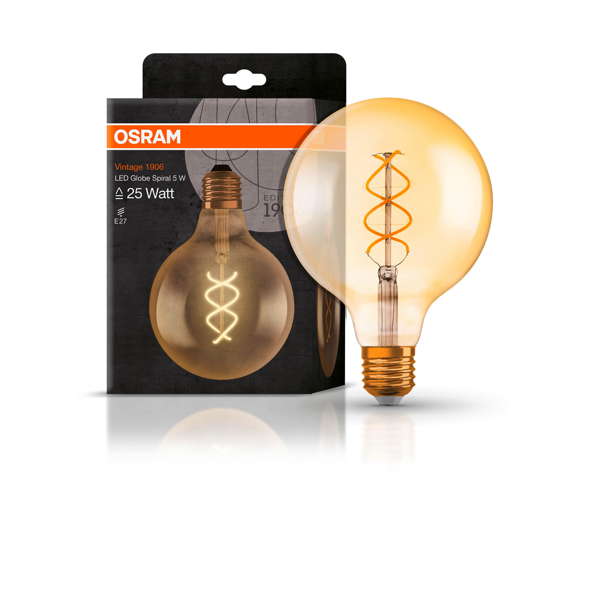 LED-LEUCHTMITTEL   E27 4 W 300 lm  - Goldfarben, Basics, Glas (12,4/16,8cm) - Osram