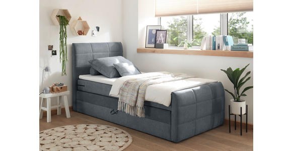 BOXSPRINGBETT 100/200 cm in Anthrazit - Anthrazit, Basics, Holzwerkstoff/Kunststoff (100/200cm) - Xora