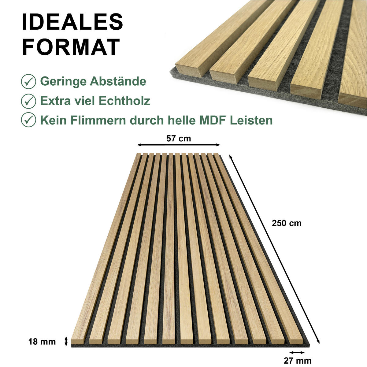 AKUSTIKPANEEL Echtholz acous Professional  - Hellbraun, Design, Holz/Kunststoff (250/57/1.8cm) - Novel