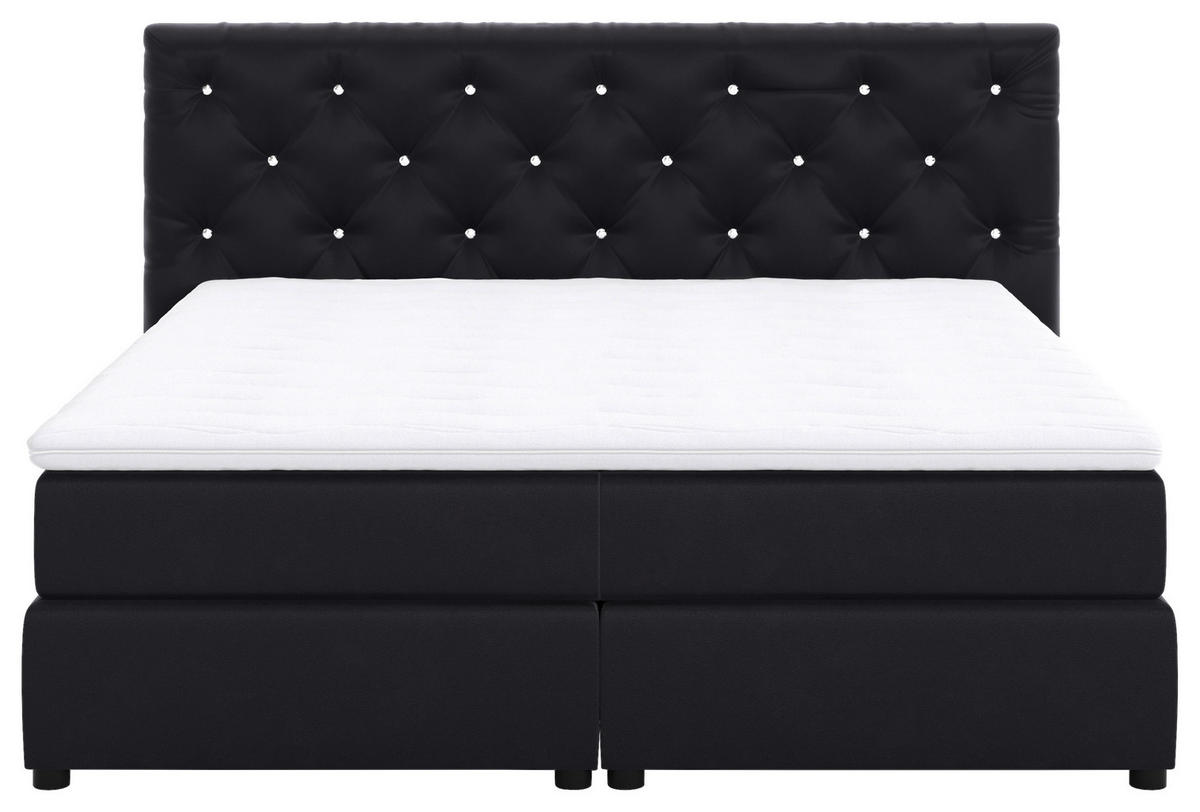 BOXSPRINGBETT 160/200 cm  in Schwarz  - Schwarz, Holzwerkstoff/Textil (160/200cm) - MID.YOU