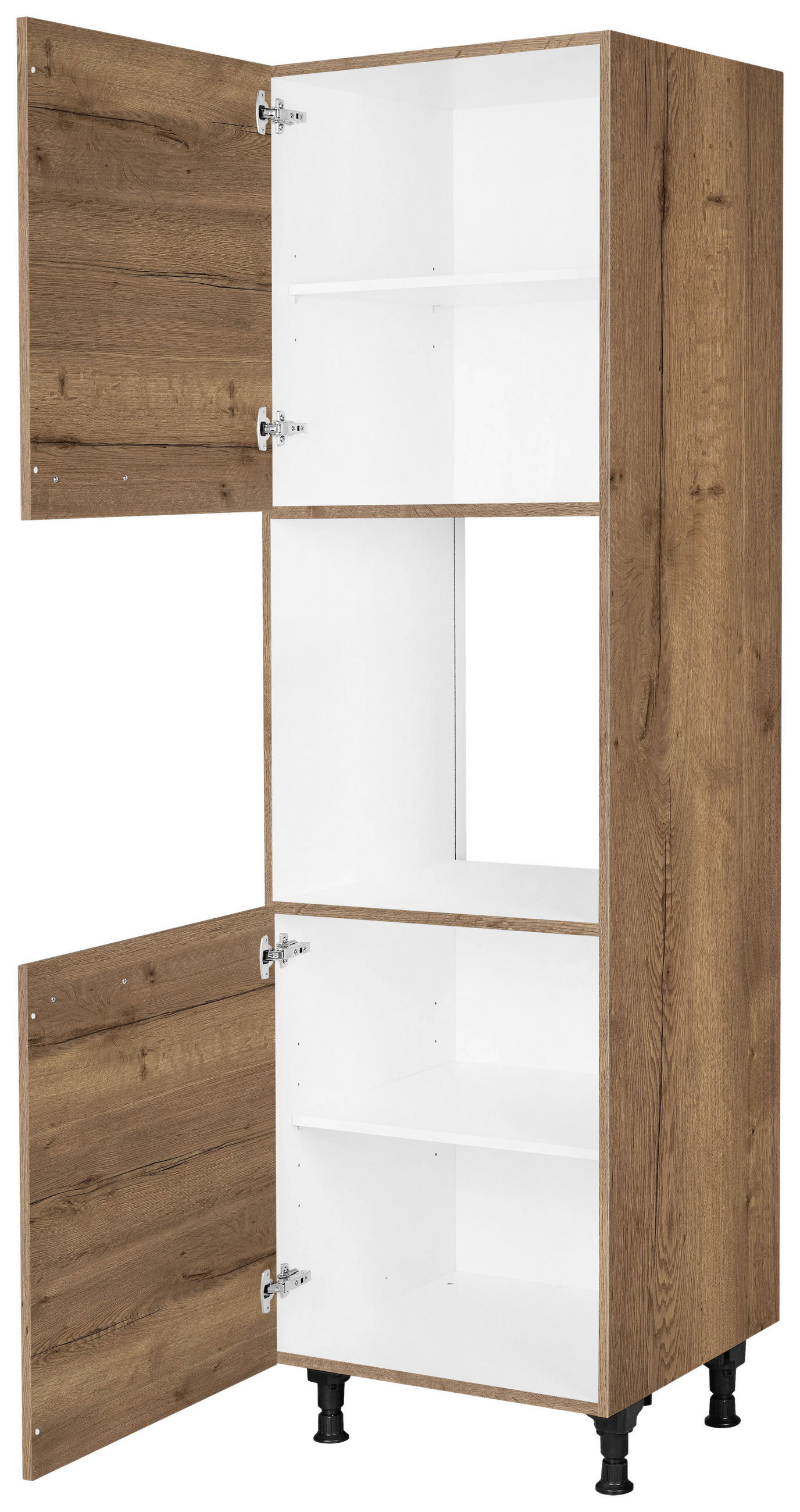 GERÄTEUMBAUSCHRANK 60/216,6/58 cm  in Eiche dunkel  - Eiche dunkel/Schwarz, MODERN, Holzwerkstoff/Metall (60/216,6/58cm) - Nobilia