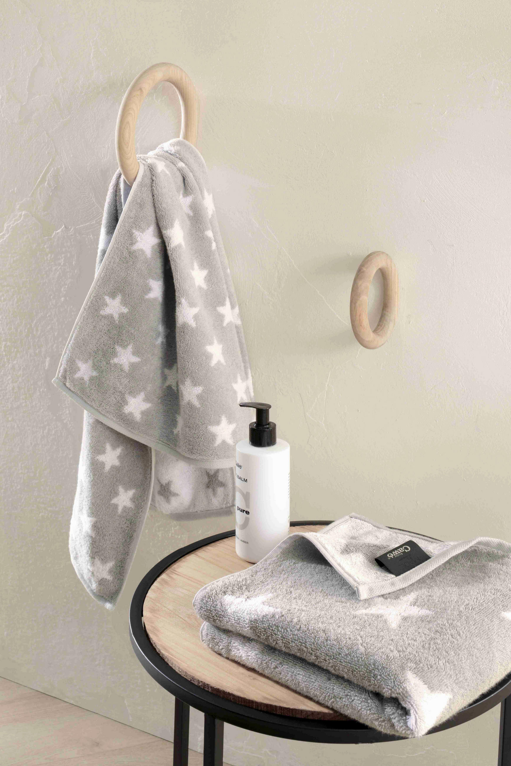 DUSCHTUCH New Stars 70/140 cm  - Platinfarben/Weiß, Basics, Textil (70/140cm) - Cawoe