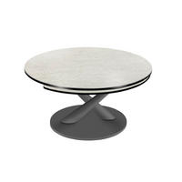 COUCHTISCH in Keramik 80-128/80/40 cm  - Greige/Anthrazit, Design, Keramik/Metall (80-128/80/40cm)