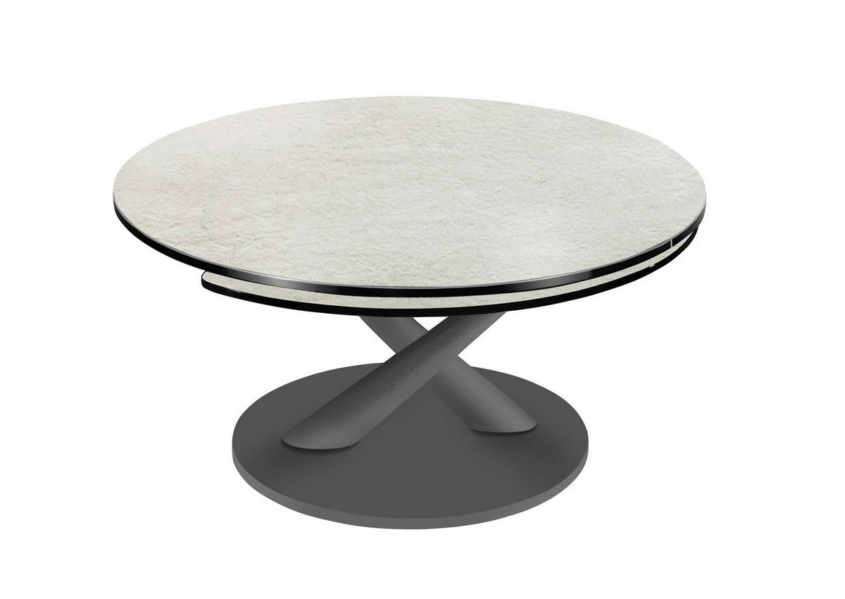 COUCHTISCH in Keramik 80-128/80/40 cm  - Greige/Anthrazit, Design, Keramik/Metall (80-128/80/40cm)