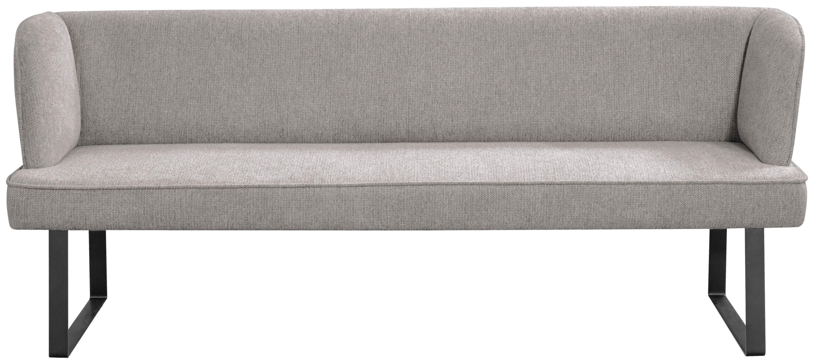 SITZBANK 205/91/66 cm Webstoff Cappuccino, Schwarz  - Schwarz/Cappuccino, Design, Textil/Metall (205/91/66cm) - Novel