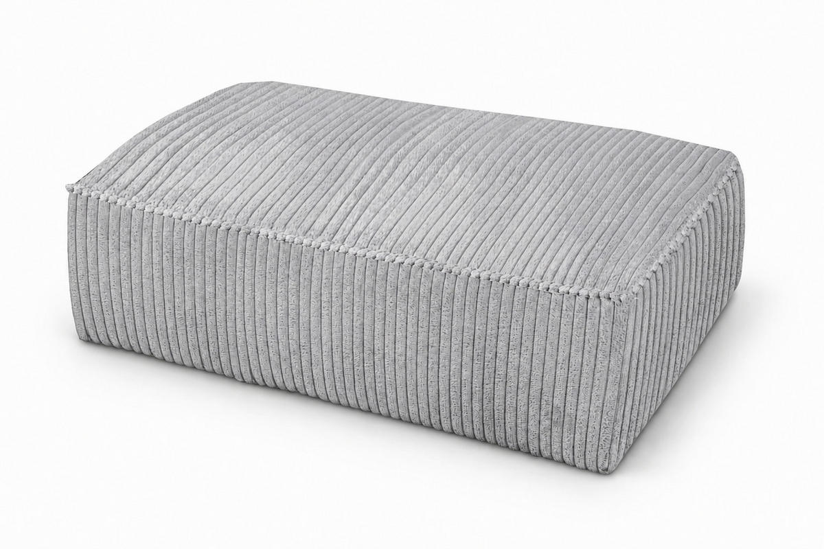 HOCKER in Textil, Holzwerkstoff Hellgrau  - Hellgrau/Schwarz, KONVENTIONELL, Holzwerkstoff/Kunststoff (105/43/65cm) - Livetastic