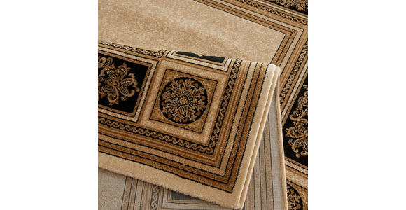 WEBTEPPICH 133/195 cm Schwarz, Goldfarben  - Goldfarben/Schwarz, Basics, Textil (133/195cm) - Novel