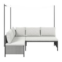 Set Lounge 2 piese   188/172/124 cm  - alb/antracit, Romantik / Landhaus, metal/textil (188/172cm) - Ambia Garden