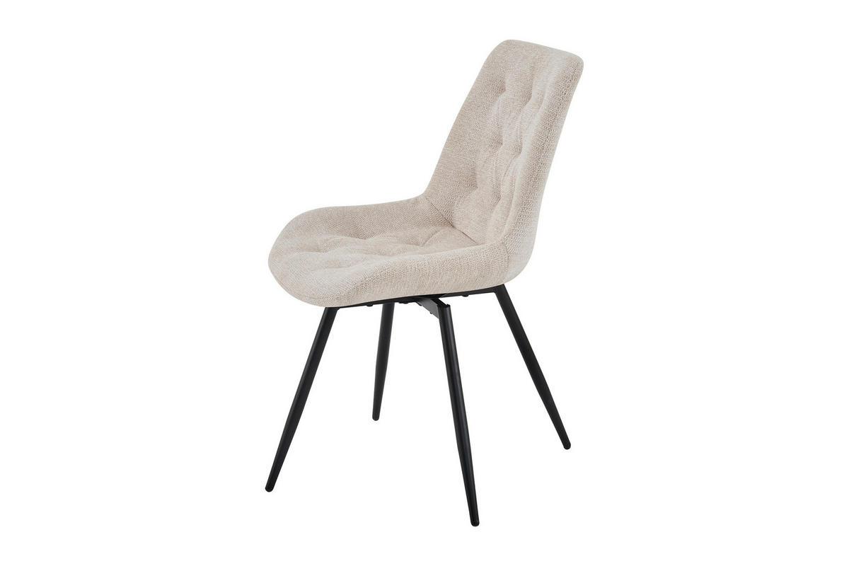 STUHL-SET 2 Stück Sitzfläche 360° drehbar, abwischbar, haustierfreundlicher Bezug Webstoff  Taupe  - Taupe/Beige, MODERN, Textil/Metall (47,5/84,5/62cm) - MID.YOU