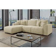 ECKSOFA Beige Cord  - Chromfarben/Beige, KONVENTIONELL, Kunststoff/Textil (195/293cm) - Carryhome