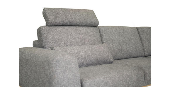 ECKSOFA in Struktur Grau  - Schwarz/Grau, Design, Textil/Metall (157/262cm) - Novel