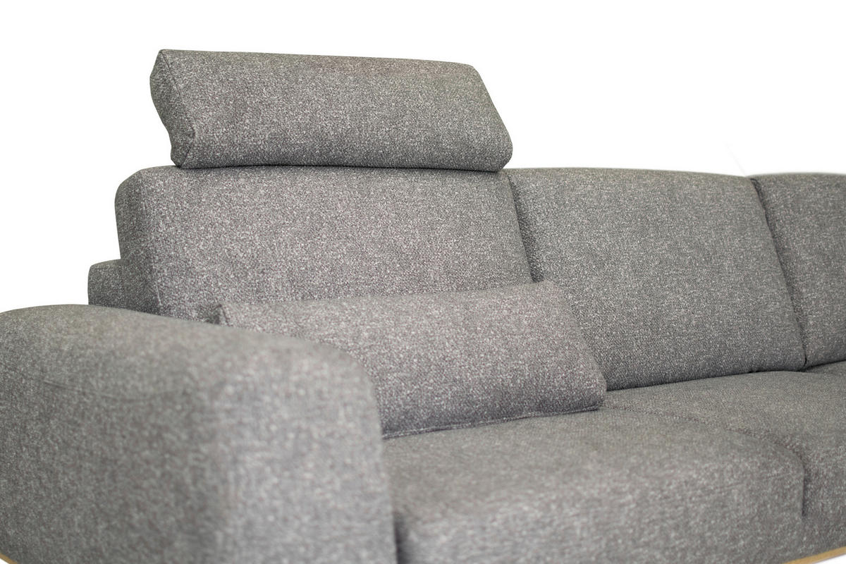 ECKSOFA in Struktur Grau  - Schwarz/Grau, Design, Textil/Metall (157/262cm) - Novel