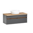 WASCHTISCHKOMBI 101 cm  - Graphitfarben/Weiß, Natur, Keramik/Holzwerkstoff (101cm) - Xora