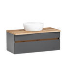 WASCHTISCHKOMBI 101 cm  - Graphitfarben/Weiß, Natur, Keramik/Holzwerkstoff (101cm) - Xora
