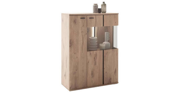 HIGHBOARD 90/121/38 cm  - Eichefarben/Anthrazit, KONVENTIONELL, Holzwerkstoff/Metall (90/121/38cm) - Cantus