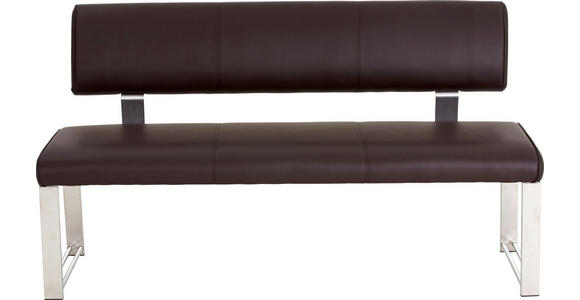 SITZBANK in Braun, Edelstahlfarben - Edelstahlfarben/Braun, Design, Textil/Metall (140cm) - Dieter Knoll