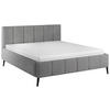 POLSTERBETT 180/200 cm  in Grau  - Schwarz/Naturfarben, Trend, Holz/Textil (180/200cm) - home24
