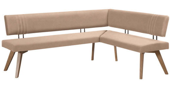 ECKBANK 220/180 cm in Beige, Wildeiche - Wildeiche/Eichefarben, Design, Holz/Textil (220/180cm) - Venda
