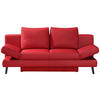 SCHLAFSOFA  in Echtleder Rot  - Rot/Schwarz, MODERN, Leder/Metall (200/85/90cm) - Novel