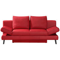 SCHLAFSOFA  in Echtleder Rot  - Rot/Schwarz, MODERN, Leder/Metall (200/85/90cm) - Novel