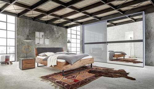 BETT 180/200 cm  in Eichefarben  - Eichefarben/Anthrazit, Design, Holz/Metall (180/200cm) - Hasena