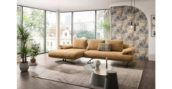 ECKSOFA in Chenille Honig 168/334 cm - Schwarz/Honig, Design, Textil/Metall (168/334cm) - Dieter Knoll