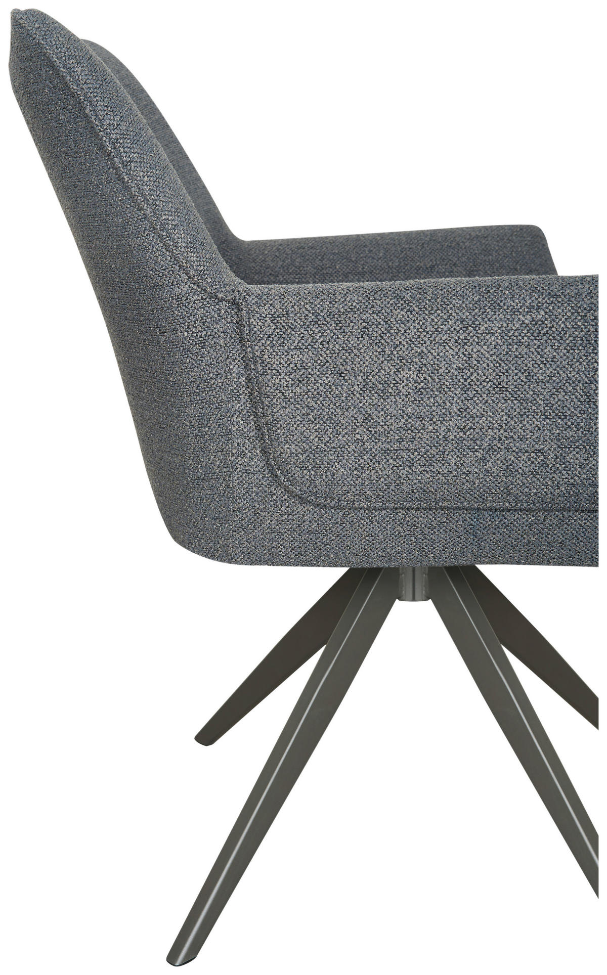 ARMLEHNSTUHL  Sitzfläche 360° drehbar, inklusive Armlehnen Webstoff  Anthrazit  - Anthrazit, MODERN, Textil/Metall (64/86/65,5cm) - Livetastic