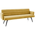 SITZBANK 216/86/68 cm  in Gelb  - Gelb/Schwarz, Design, Textil/Metall (216/86/68cm) - Dieter Knoll