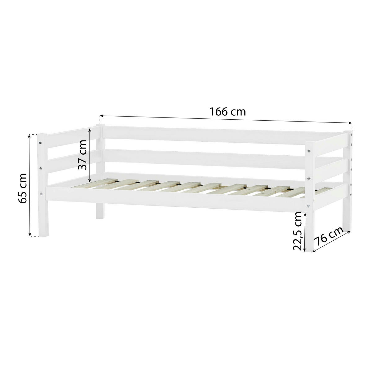 KINDER-/JUNIORBETT - Weiß/Kieferfarben, MODERN, Holz (70/160cm) - MID.YOU