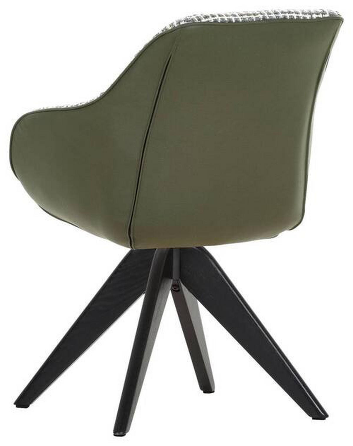 ARMLEHNSTUHL  in Chenille, Lederlook  - Schwarz/Olivgrün, MODERN, Holz/Textil (60/83/65cm) - Novel