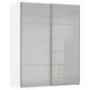 SCHWEBETÜRENSCHRANK in Grau, Weiss  - Weiss/Alufarben, Konventionell, Glas/Holzwerkstoff (162/223/68cm) - Novel