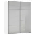 SCHWEBETÜRENSCHRANK 162/223/68 cm 2-türig Grau, Weiß  - Alufarben/Weiß, KONVENTIONELL, Glas/Holzwerkstoff (162/223/68cm) - Novel
