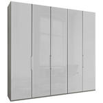 FALTTÜRENSCHRANK 250/236/58 cm 3-türig Grau, Weiß  - Chromfarben/Weiß, KONVENTIONELL, Glas/Holzwerkstoff (250/236/58cm) - Dieter Knoll