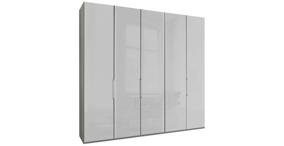 FALTTÜRENSCHRANK 250/236/58 cm 3-türig Grau, Weiß  - Chromfarben/Weiß, KONVENTIONELL, Glas/Holzwerkstoff (250/236/58cm) - Dieter Knoll