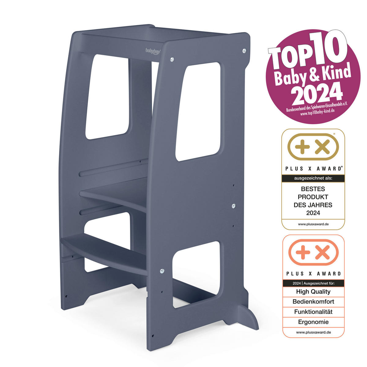 LERNTURM  - Grau, Basics, Holz (42,5/62,6/92cm) - Tobi