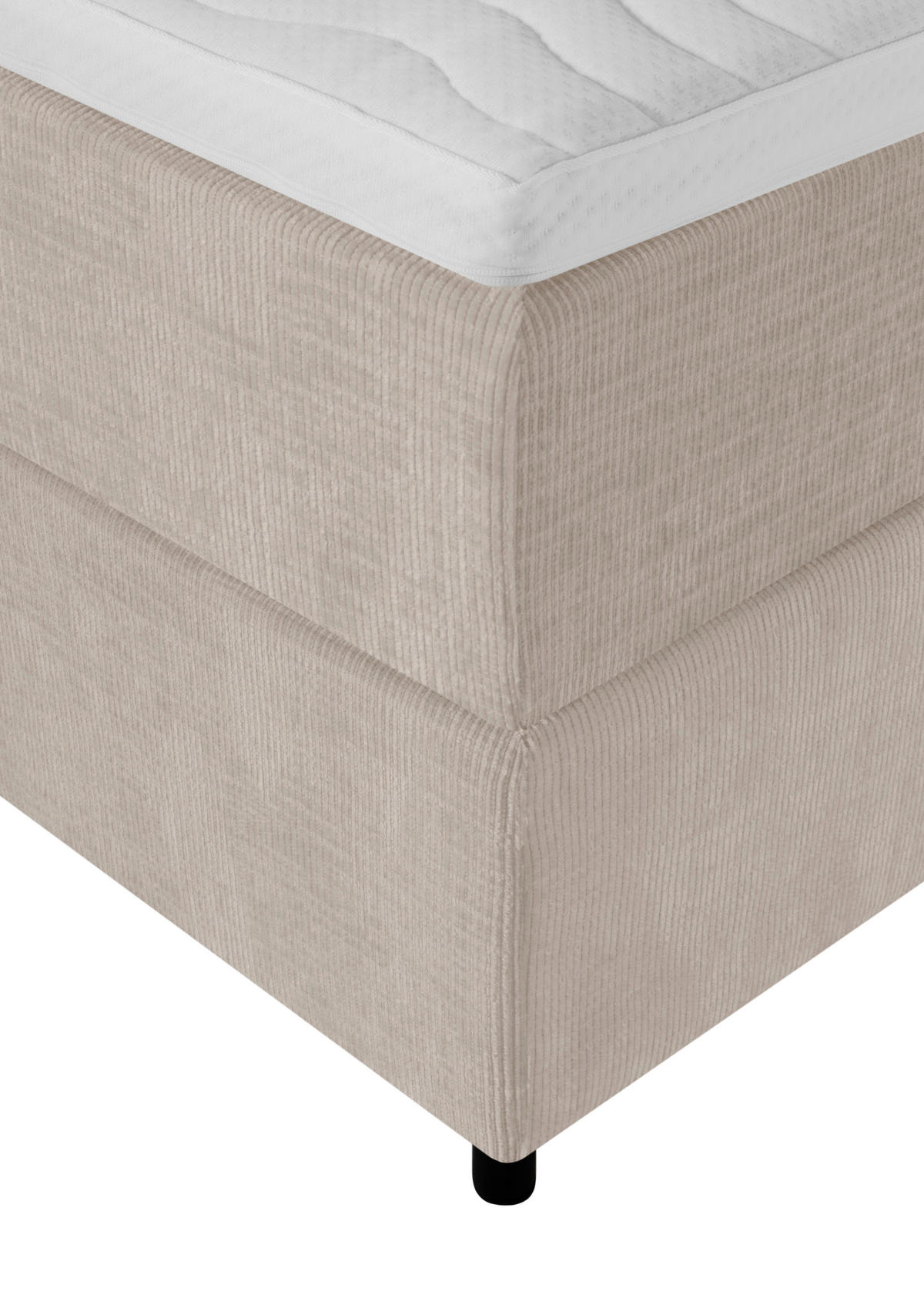 BOXSPRINGBETT 180/200 cm  in Beige  - Beige/Schwarz, Design, Textil/Metall (180/200cm) - Welnova