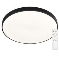 STROPNÉ LED SVIETIDLO, 60/60/5 cm - čierna, Design, kov/plast (60/60/5cm)