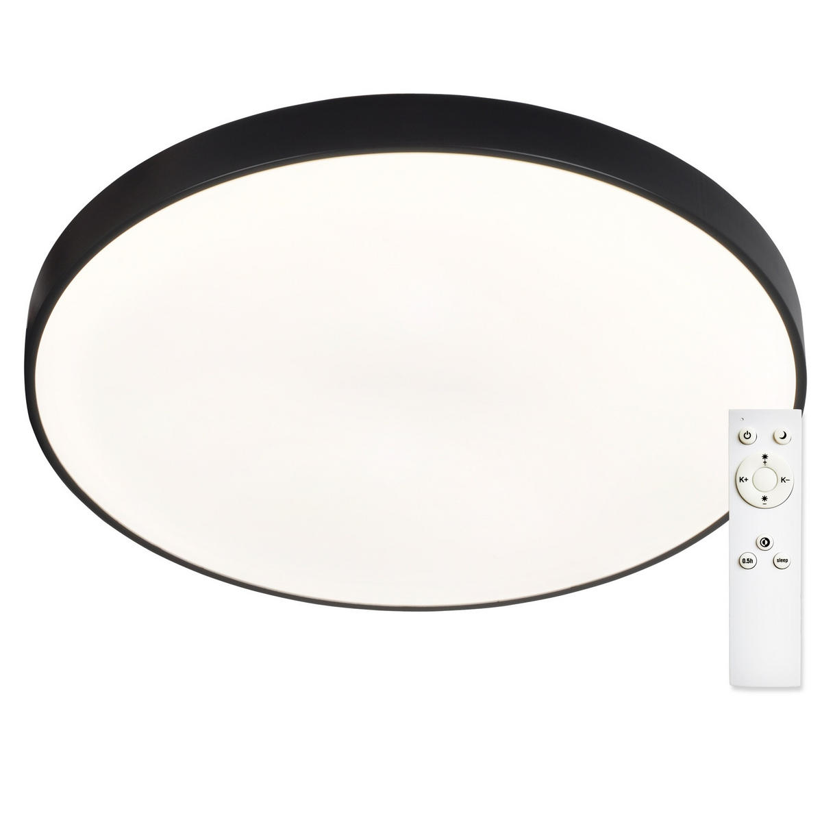 STROPNÉ LED SVIETIDLO, 60/60/5 cm - čierna, Design, kov/plast (60/60/5cm)