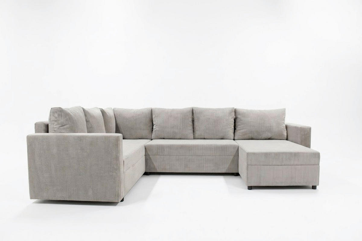 SEDACIA SÚPRAVA, textil, béžová - čierna/béžová, Design, textil/plast (223/304/156cm) - P & B