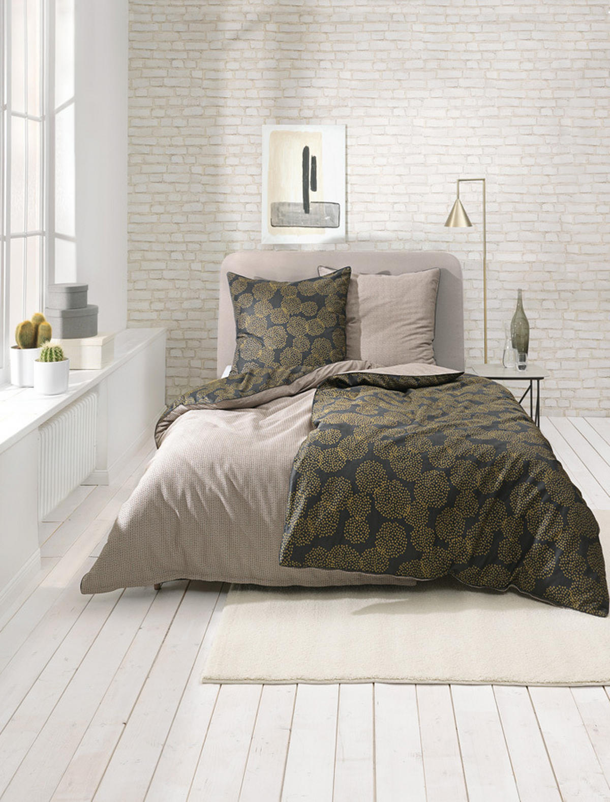 WENDEBETTWÄSCHE E-Dion-B Satin 135/200 cm  - Beige/Goldfarben, Trend, Textil (135/200cm) - Esprit
